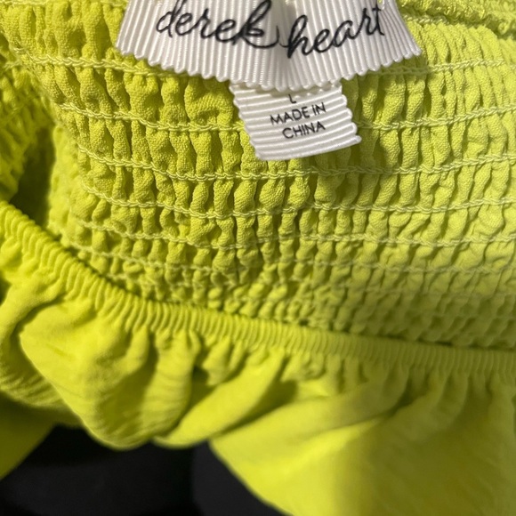 Derek Heart Summer Neon Lime Green Mini Dress - Picture 6 of 11